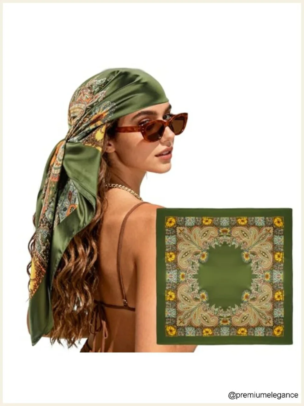 Large Square Head Scarf Bandana - 35